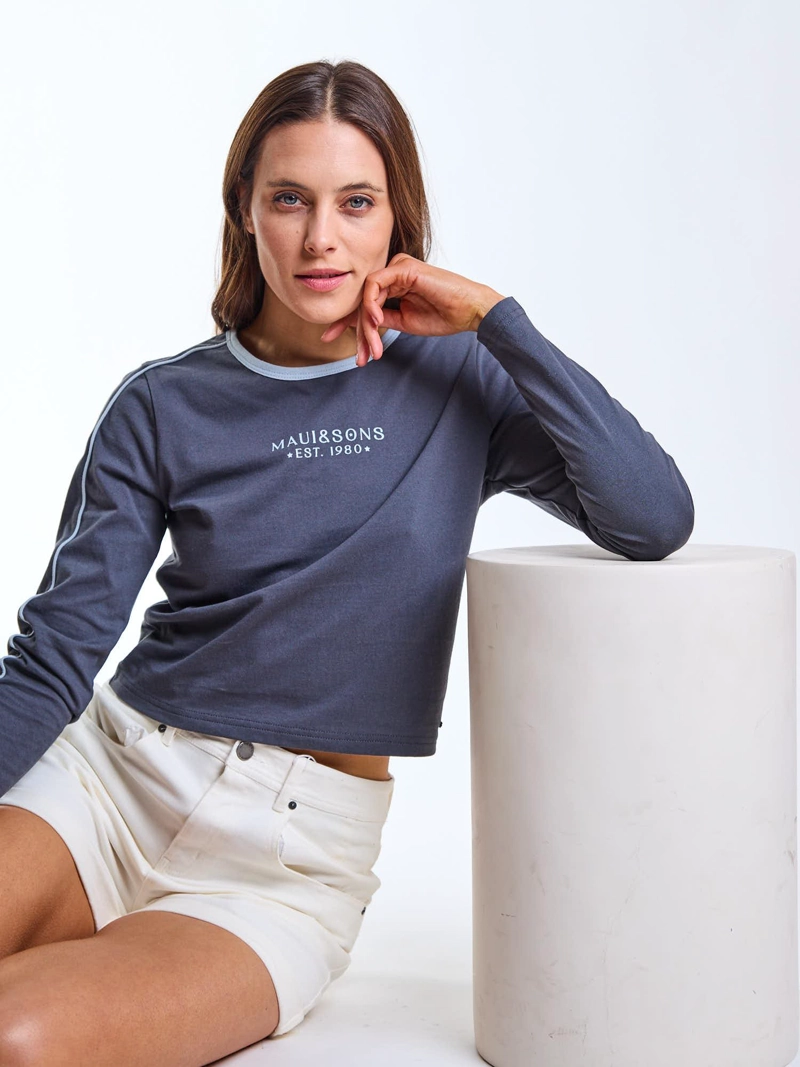 POLERA ML AQUA GRIS MUJER MAUI AND SONS - 7