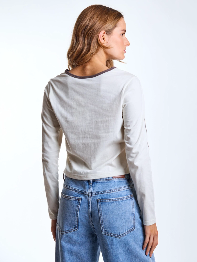 POLERA ML LUMA BEIGE MUJER MAUI AND SONS - 2