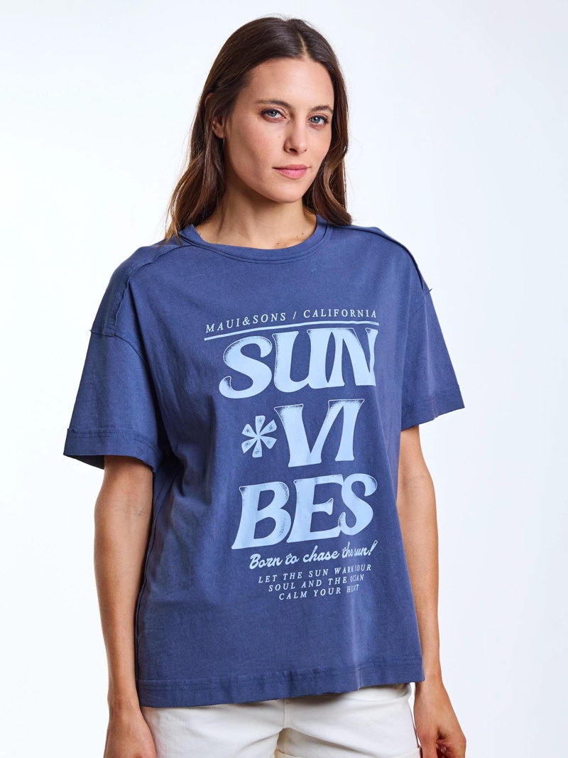 POLERA MC AINA CELESTE MUJER MAUI AND SONS - 1
