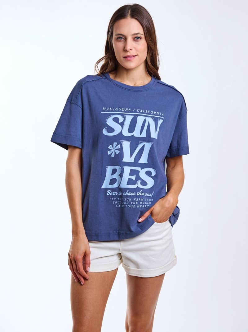 POLERA MC AINA CELESTE MUJER MAUI AND SONS - 6