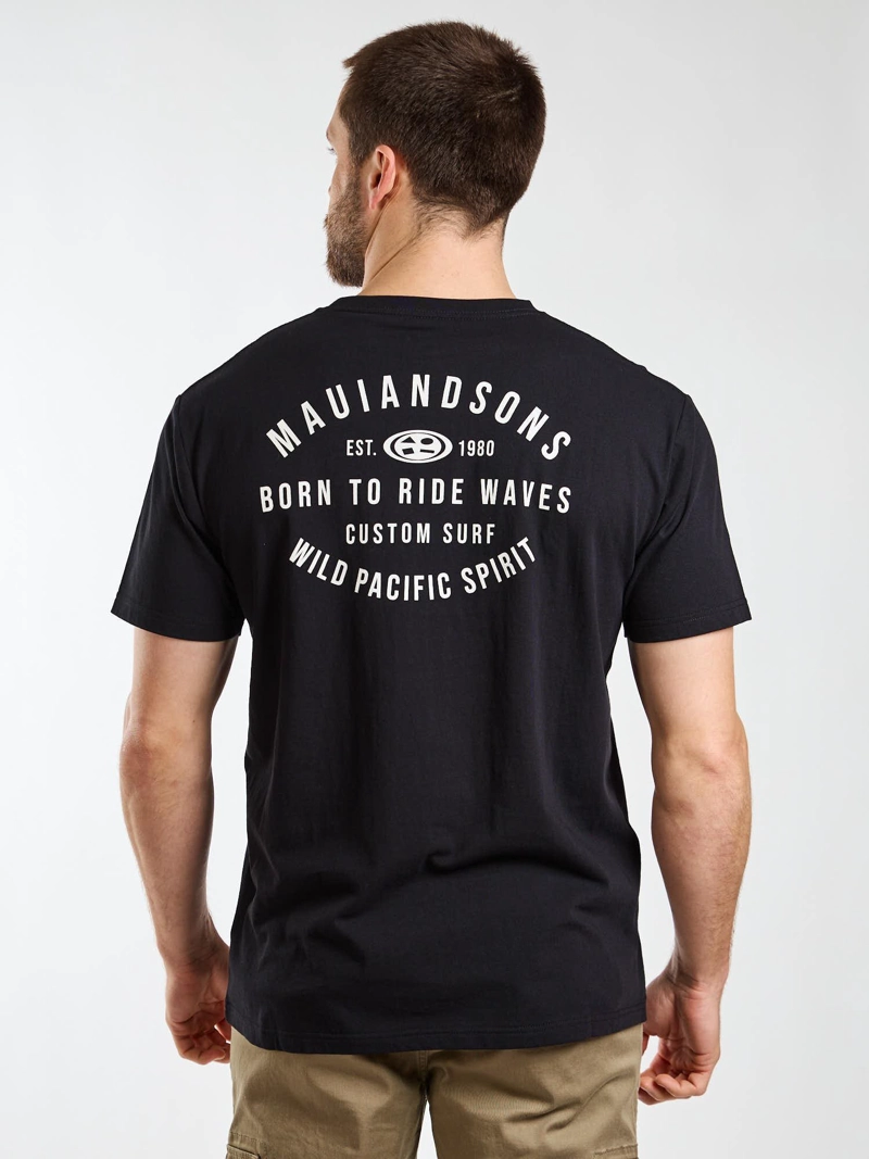 POLERA MC BADGE NEGRO HOMBRE MAUI AND SONS - 2