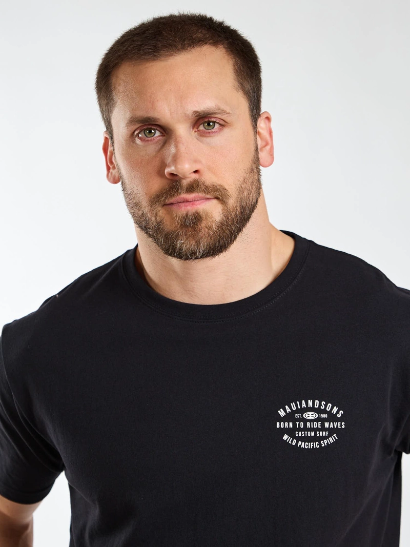 POLERA MC BADGE NEGRO HOMBRE MAUI AND SONS - 5