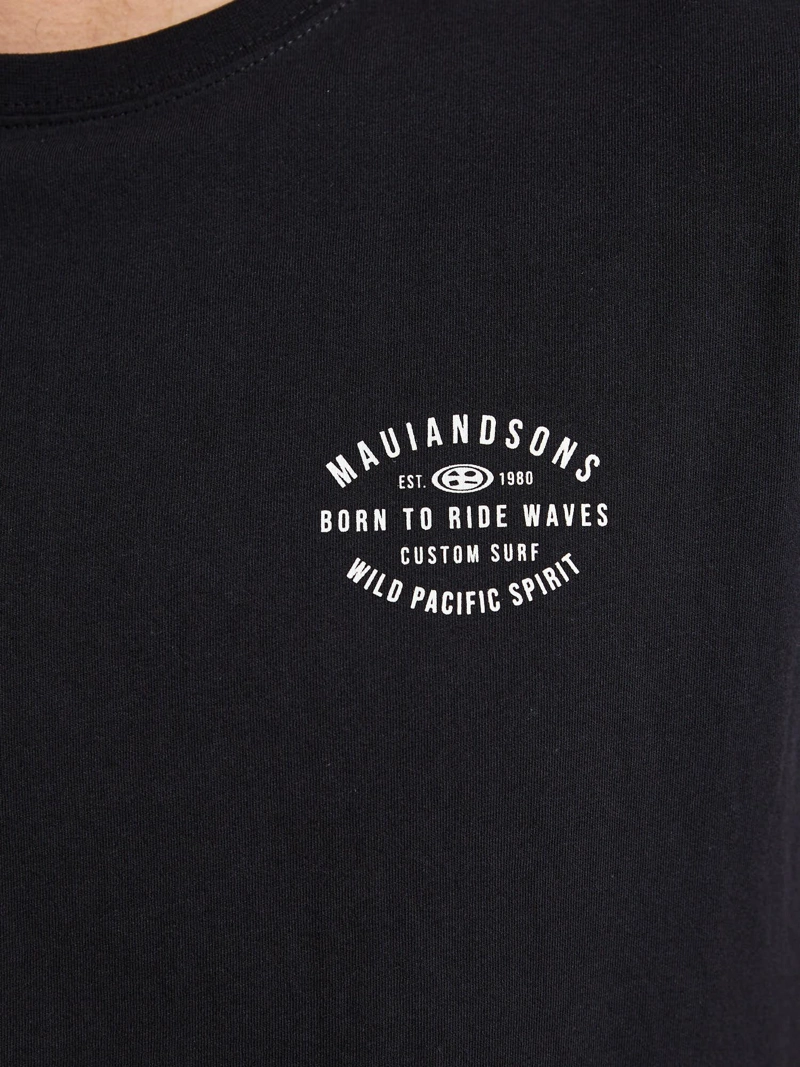 POLERA MC BADGE NEGRO HOMBRE MAUI AND SONS - 6