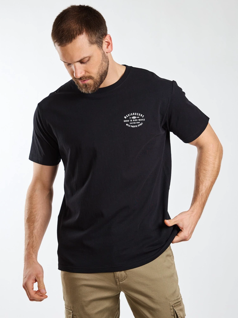 POLERA MC BADGE NEGRO HOMBRE MAUI AND SONS - 7