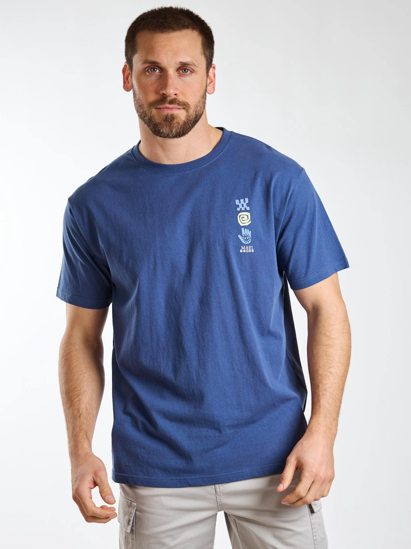 POLERA MC ALOHA AZUL HOMBRE MAUI AND SONS - 1