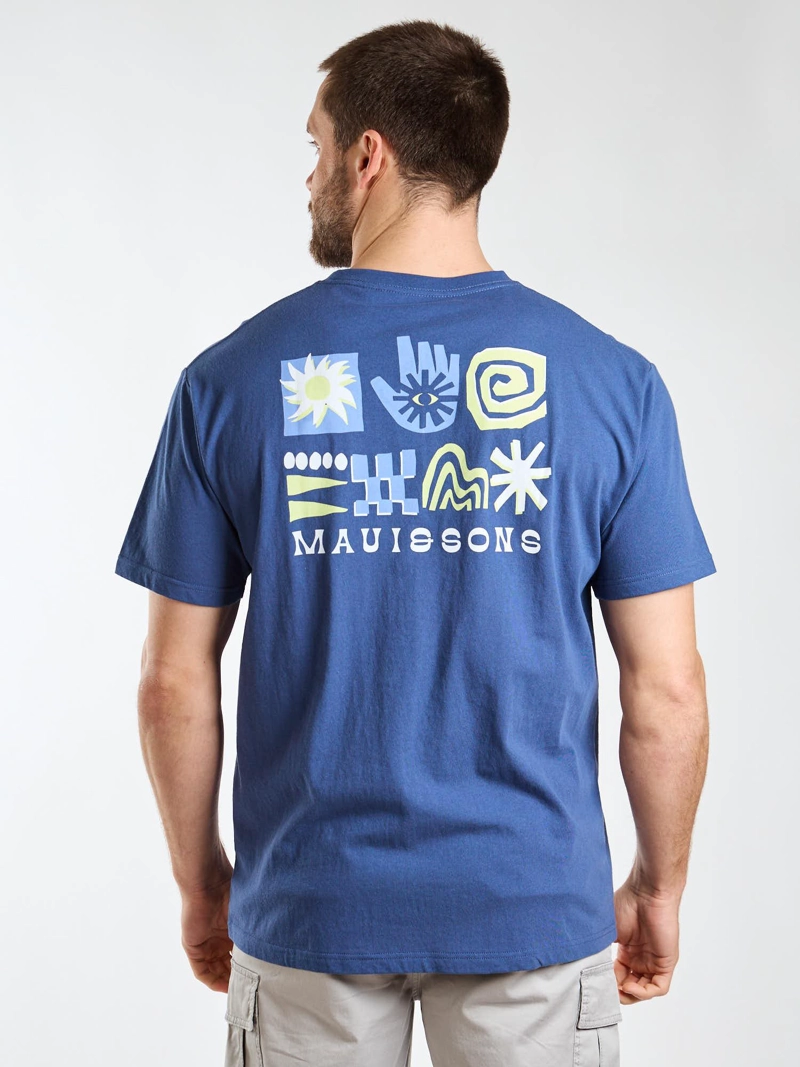 POLERA MC ALOHA AZUL HOMBRE MAUI AND SONS - 2