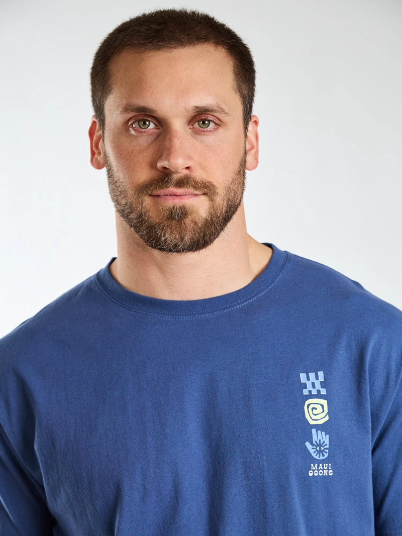 POLERA MC ALOHA AZUL HOMBRE MAUI AND SONS - 5
