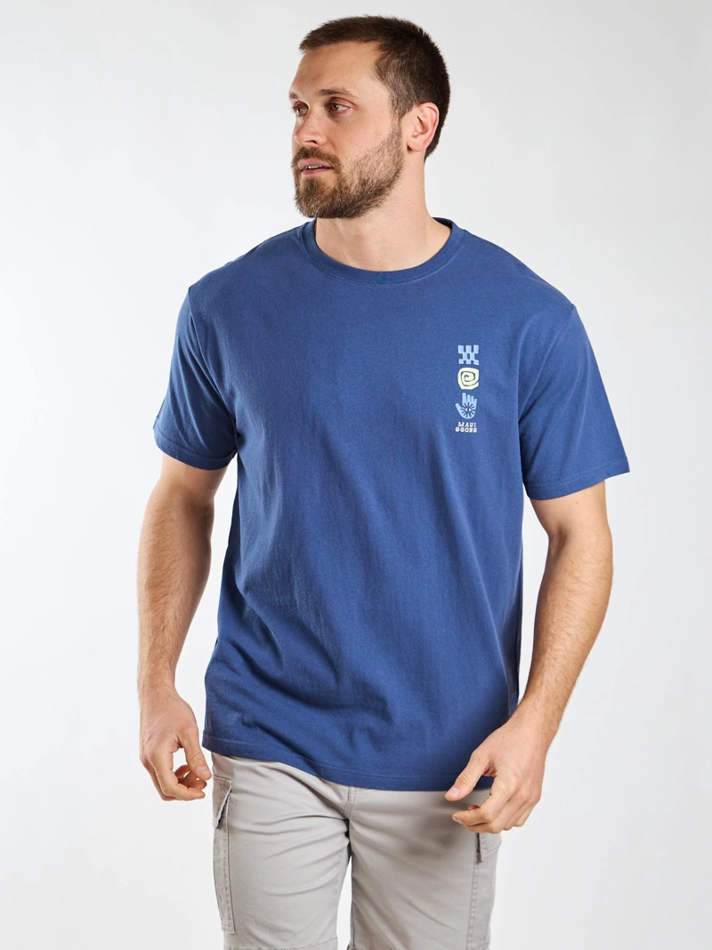 POLERA MC ALOHA AZUL HOMBRE MAUI AND SONS - 7