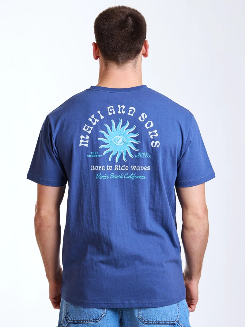 POLERA MC WAVES AZUL HOMBRE MAUI AND SONS - 2