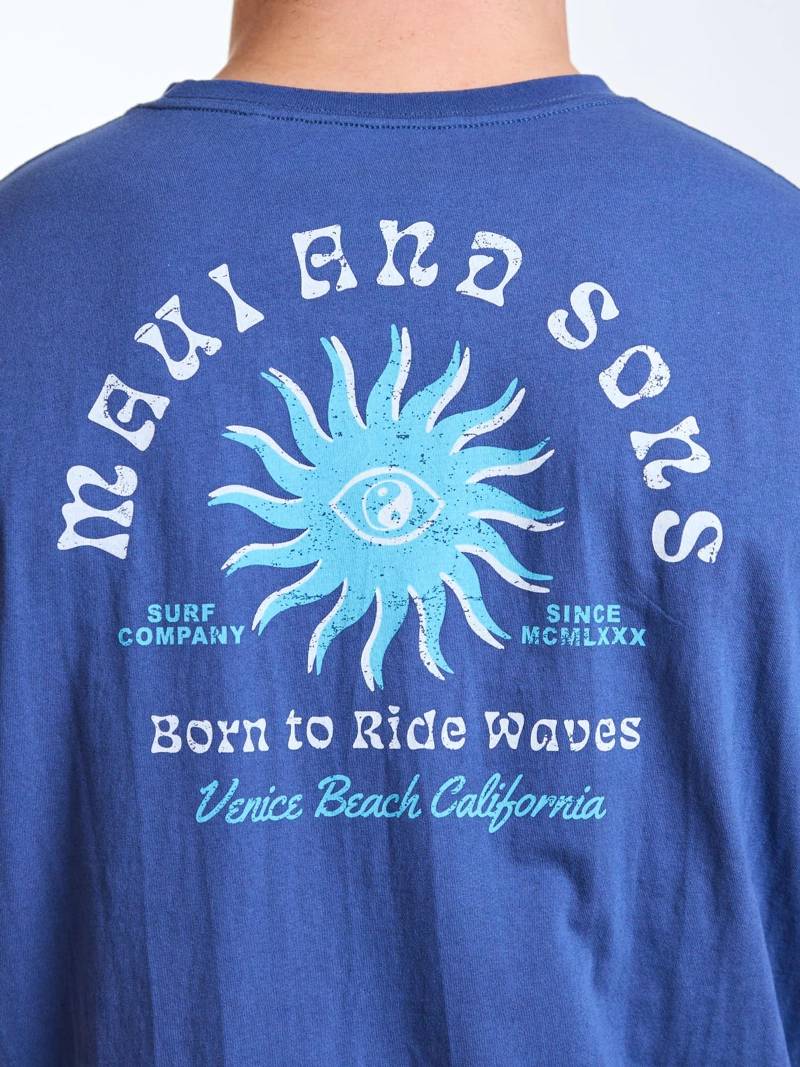 POLERA MC WAVES AZUL HOMBRE MAUI AND SONS - 4