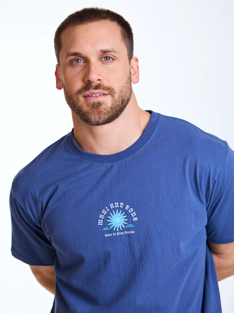 POLERA MC WAVES AZUL HOMBRE MAUI AND SONS - 5