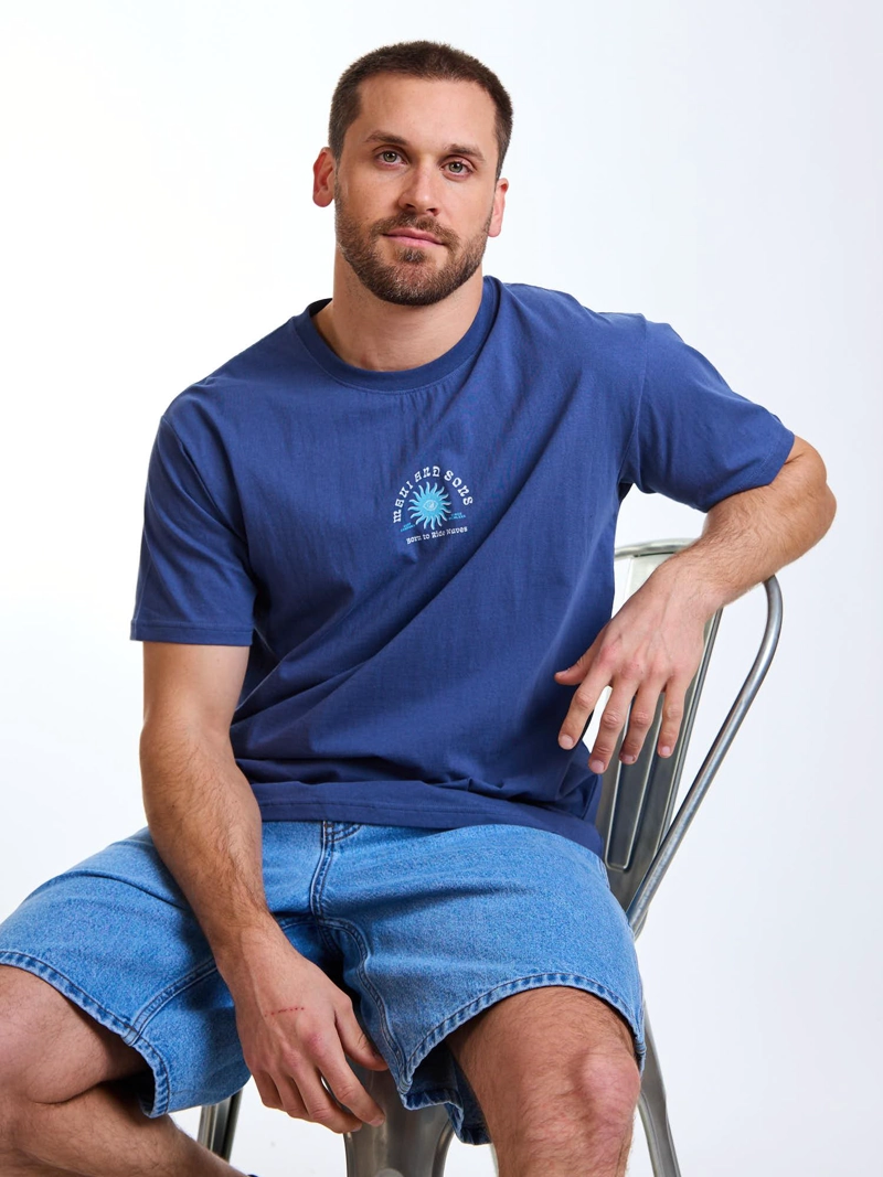 POLERA MC WAVES AZUL HOMBRE MAUI AND SONS - 7
