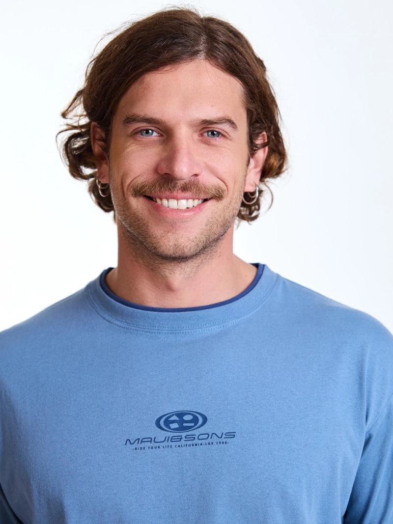 POLERA MC SEASIDE CELESTE HOMBRE MAUI AND SONS - 4