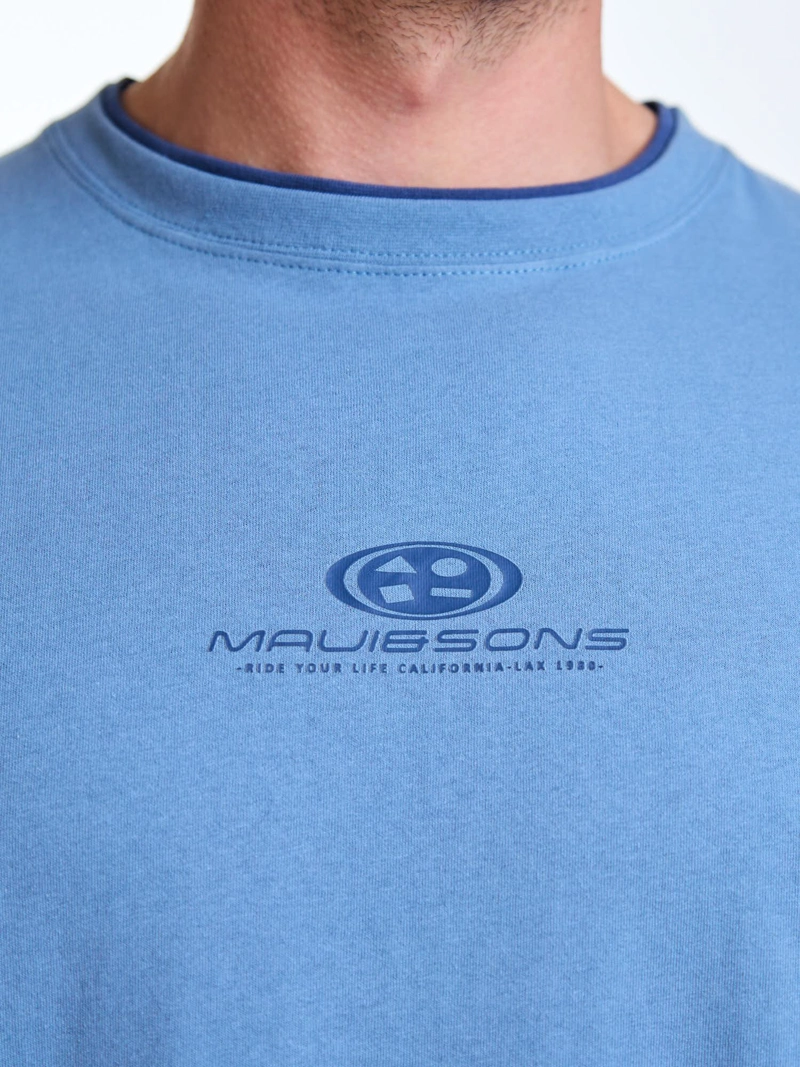 POLERA MC SEASIDE CELESTE HOMBRE MAUI AND SONS - 5
