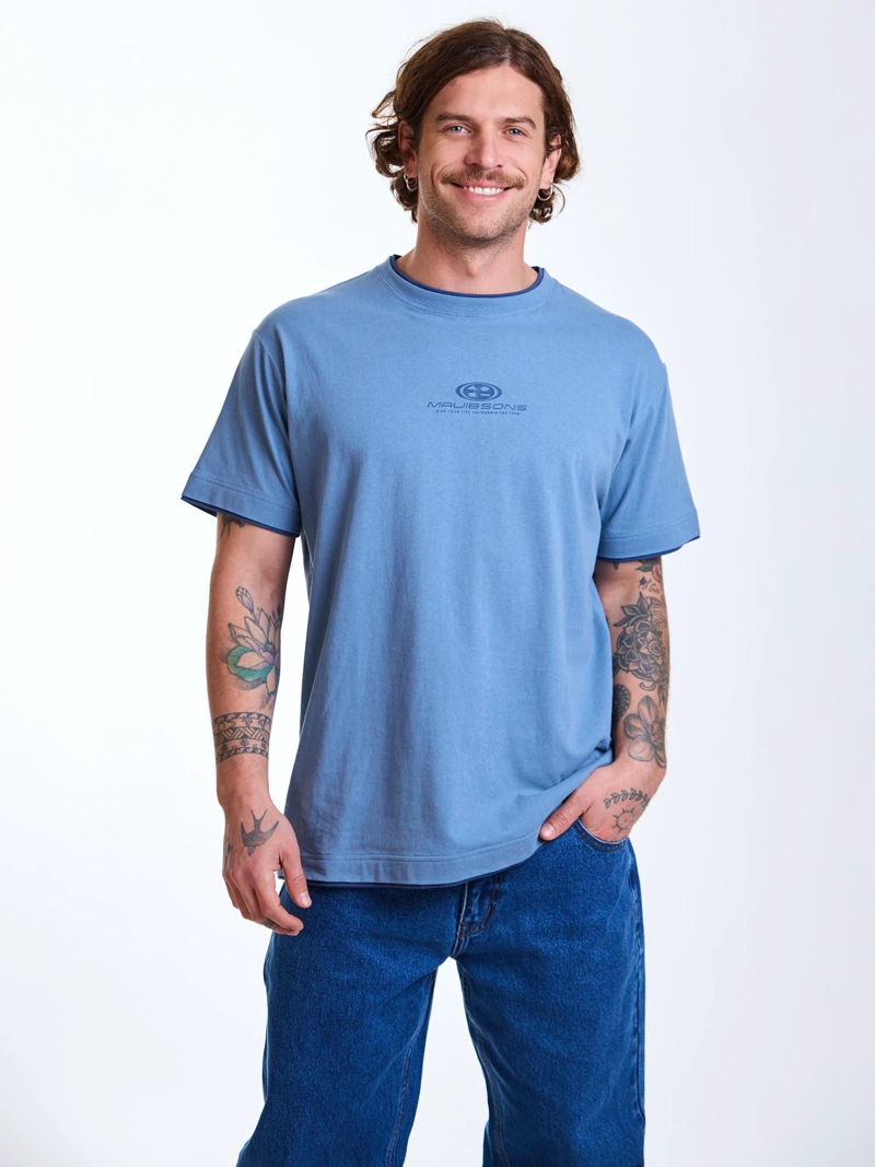 POLERA MC SEASIDE CELESTE HOMBRE MAUI AND SONS - 6