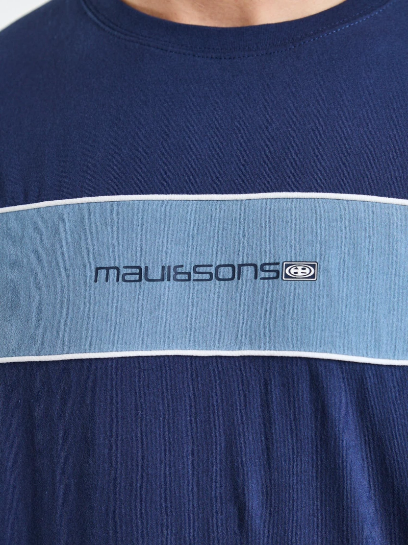 POLERA MC SURF  BLOCK AZUL HOMBRE MAUI AND SONS - 5