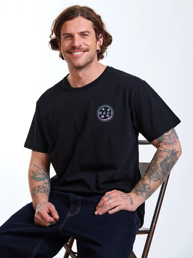 POLERA MC PACIFIC NEGRO HOMBRE MAUI AND SONS - 7