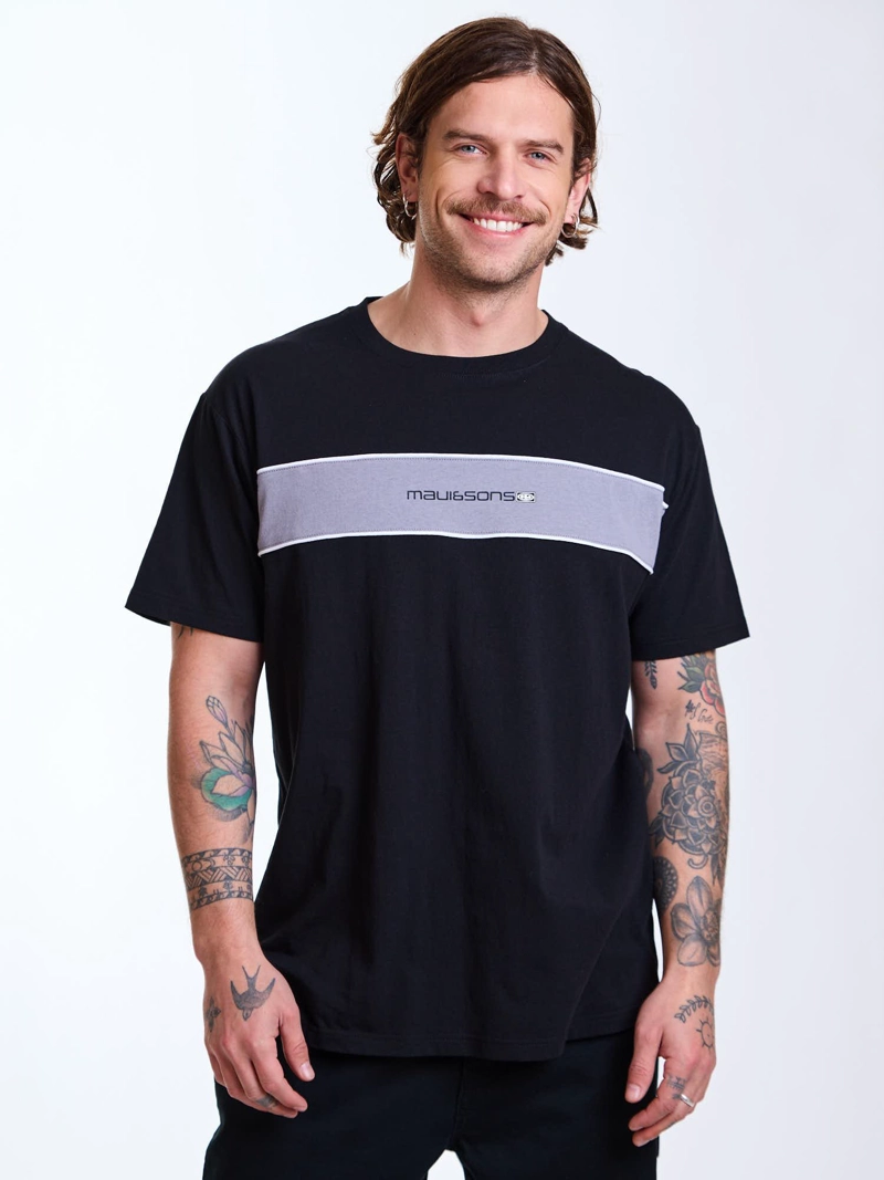 POLERA MC SURF  BLOCK NEGRO HOMBRE MAUI AND SONS - 1