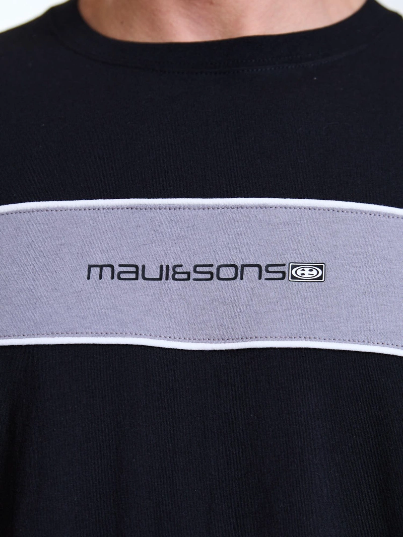 POLERA MC SURF  BLOCK NEGRO HOMBRE MAUI AND SONS - 5