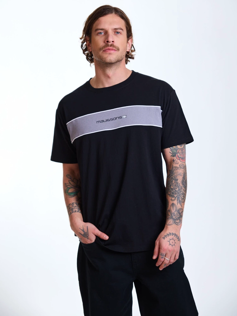 POLERA MC SURF  BLOCK NEGRO HOMBRE MAUI AND SONS - 6