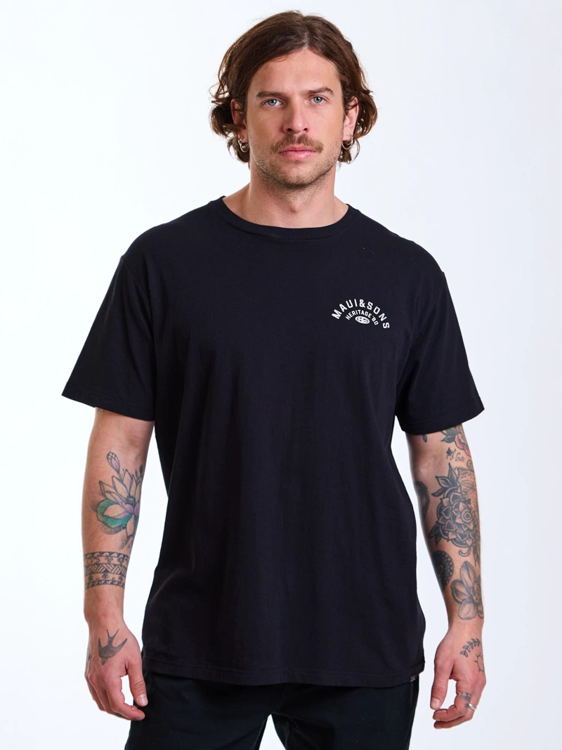 POLERA MC RETRO NEGRO HOMBRE MAUI AND SONS - 1