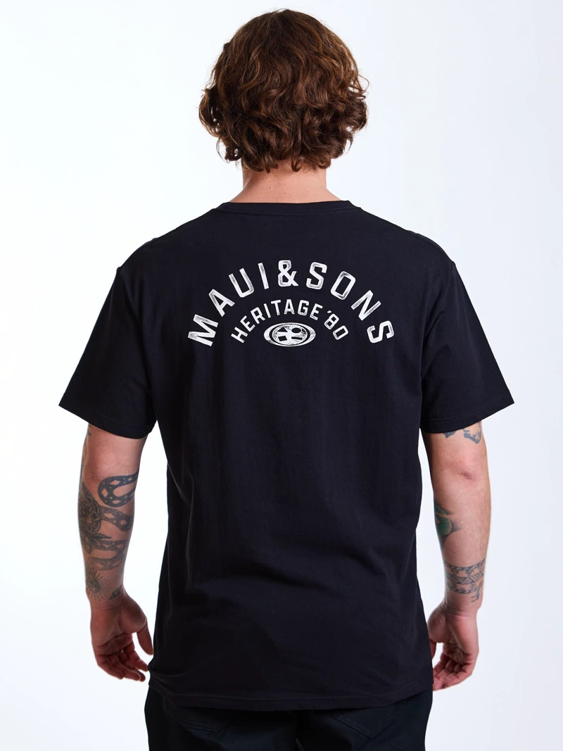POLERA MC RETRO NEGRO HOMBRE MAUI AND SONS - 2