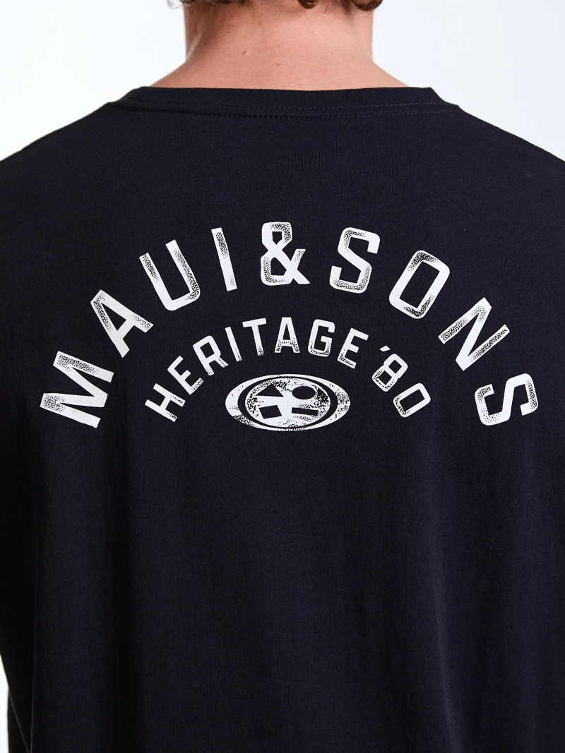 POLERA MC RETRO NEGRO HOMBRE MAUI AND SONS - 4