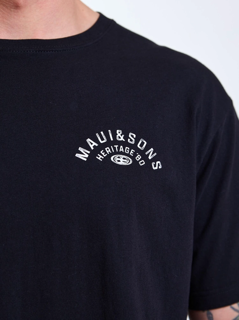 POLERA MC RETRO NEGRO HOMBRE MAUI AND SONS - 6