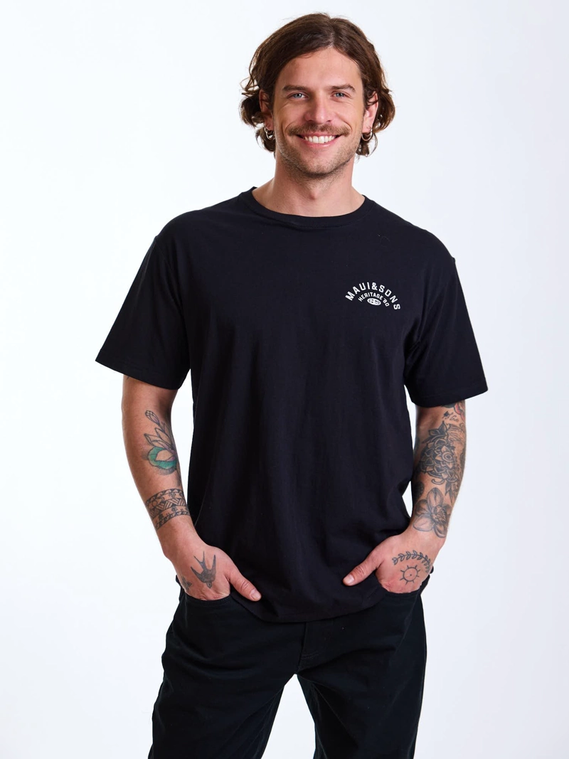 POLERA MC RETRO NEGRO HOMBRE MAUI AND SONS - 7