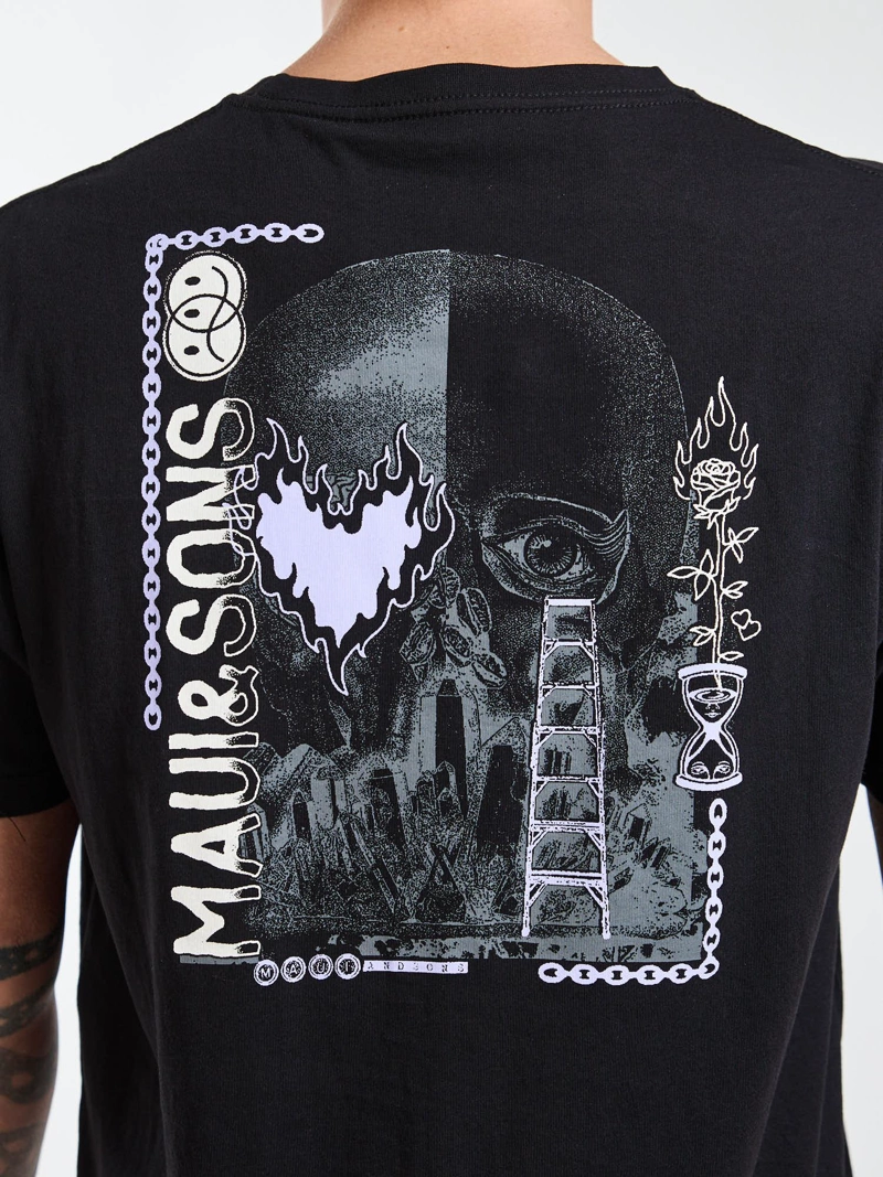 POLERA MC SANDY NEGRO HOMBRE MAUI AND SONS - 4