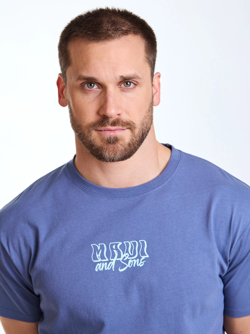 POLERA MC GRID CELESTE HOMBRE MAUI AND SONS - 5