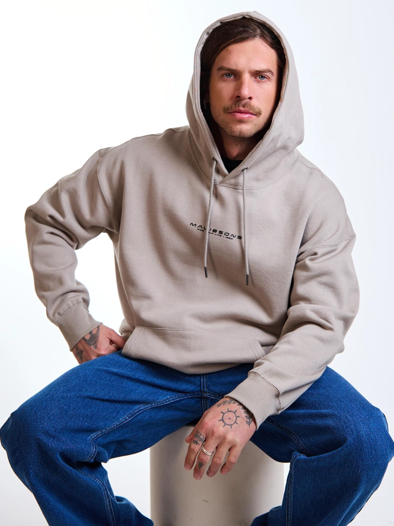 POLERON CANGURO SCRIPT BEIGE HOMBRE MAUI AND SONS - 7