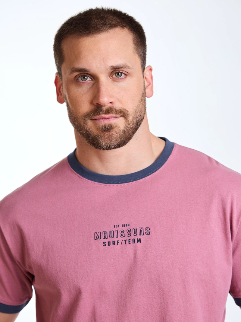 POLERA MC SURFSIDE ROSADO HOMBRE MAUI AND SONS - 4