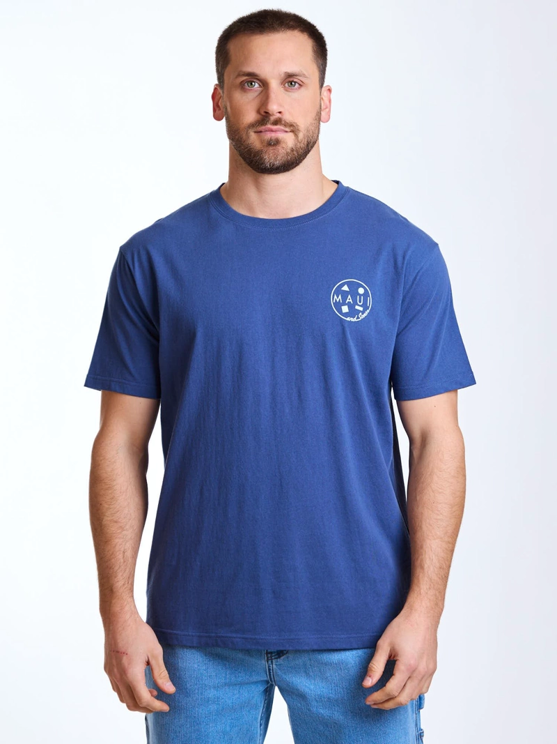 POLERA MC PALMS AZUL HOMBRE MAUI AND SONS - 1