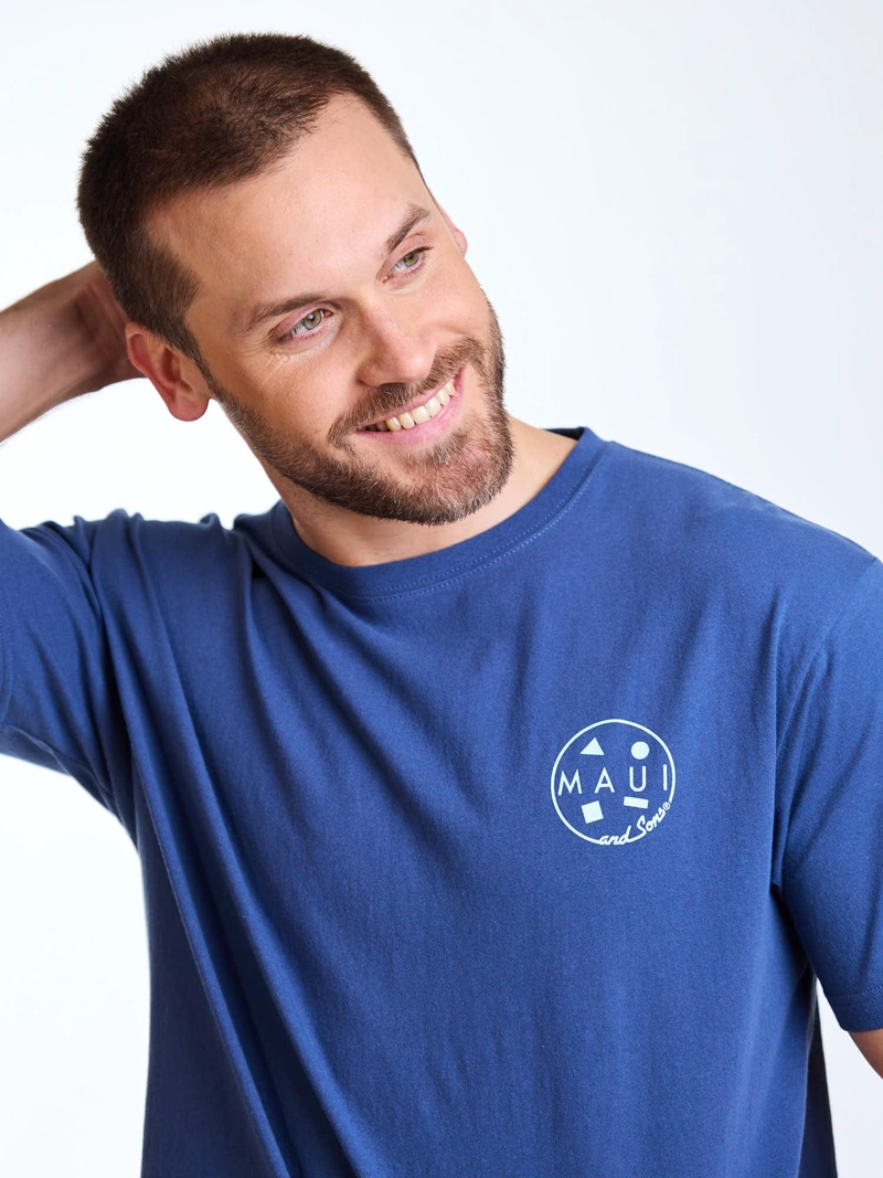 POLERA MC PALMS AZUL HOMBRE MAUI AND SONS - 5
