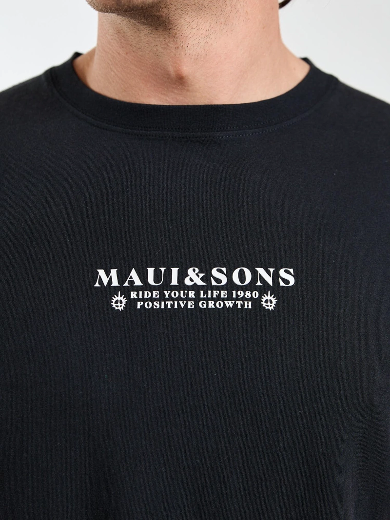 POLERA MC RETRO FADE NEGRO HOMBRE MAUI AND SONS - 5