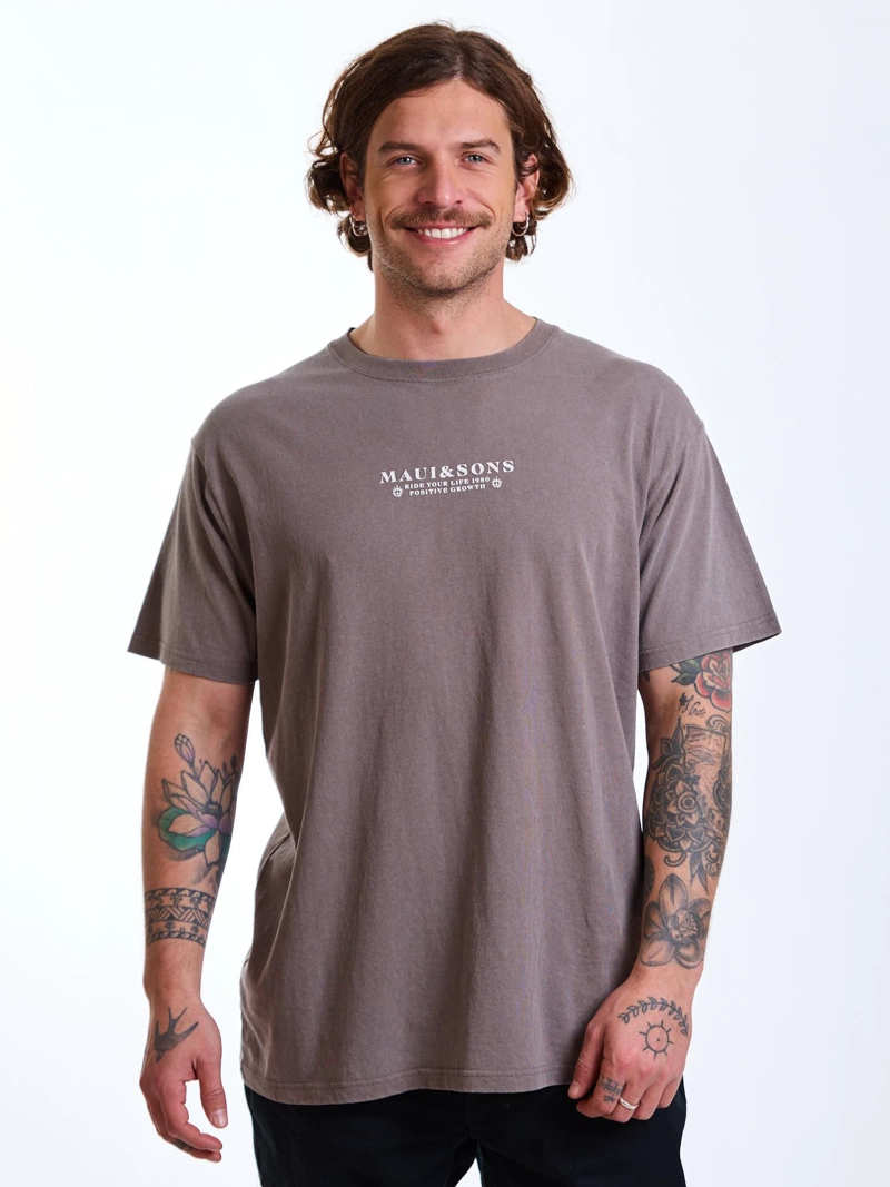 POLERA MC RETRO FADE CAFE  HOMBRE MAUI AND SONS - 1