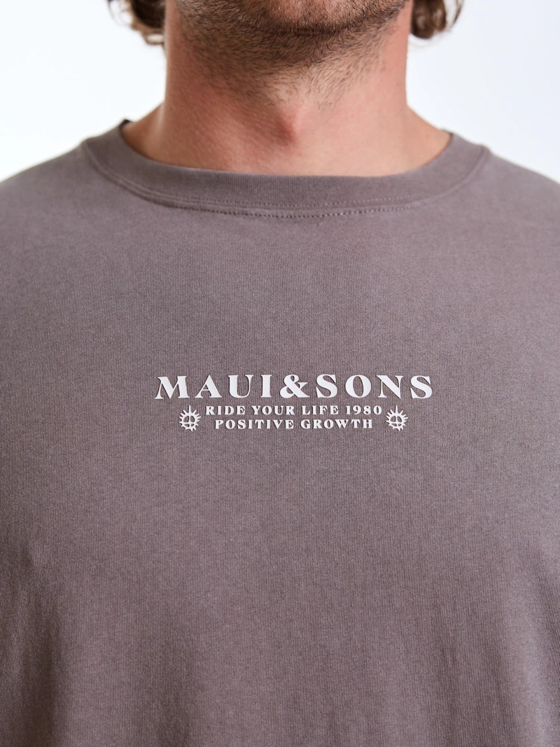 POLERA MC RETRO FADE CAFE  HOMBRE MAUI AND SONS - 5