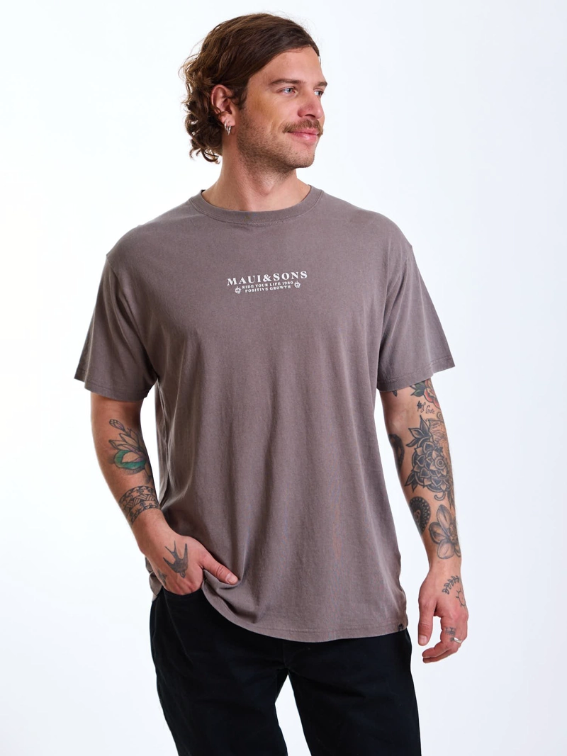 POLERA MC RETRO FADE CAFE  HOMBRE MAUI AND SONS - 6