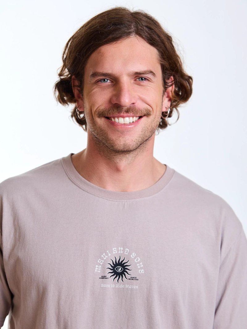 POLERA MC WAVES BEIGE HOMBRE MAUI AND SONS - 5