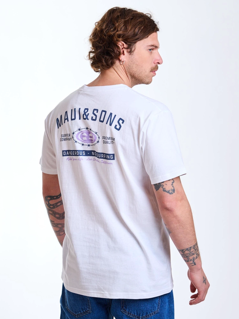 POLERA MC SURFER BLANCO HOMBRE MAUI AND SONS - 2