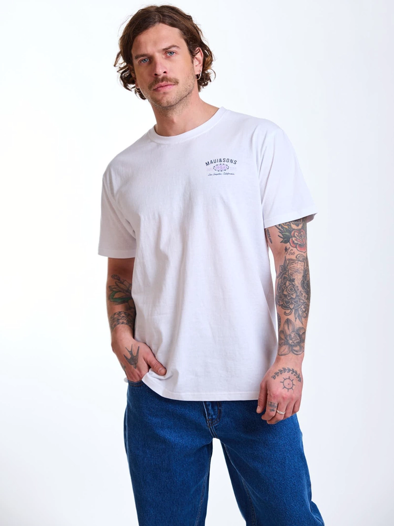 POLERA MC SURFER BLANCO HOMBRE MAUI AND SONS - 7
