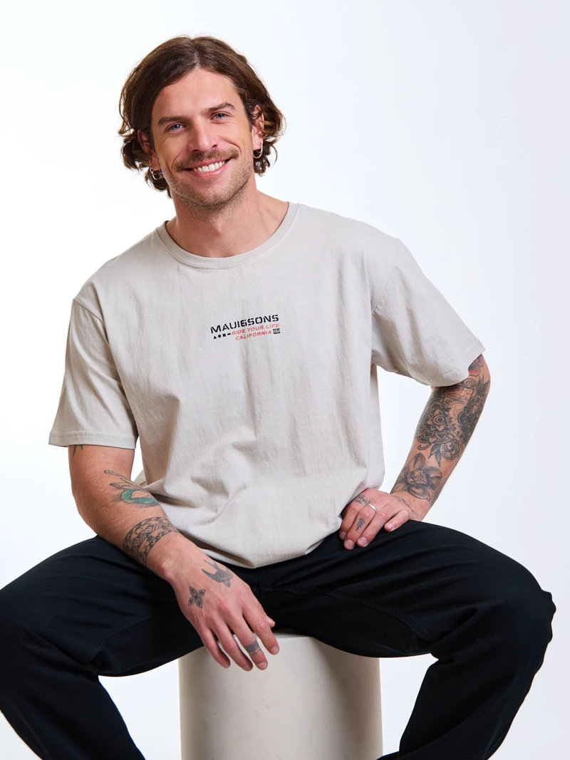 POLERA MC VIBES BEIGE HOMBRE MAUI AND SONS - 7