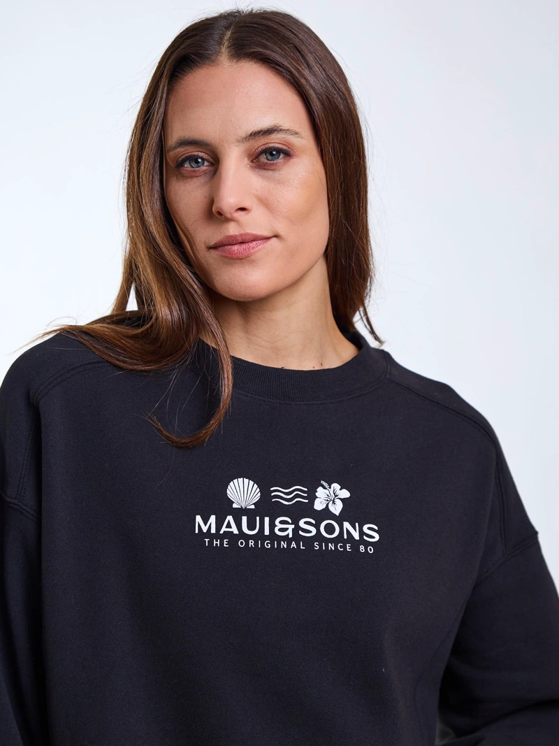 POLERON CR HOKU NEGRO MUJER MAUI AND SONS - 5