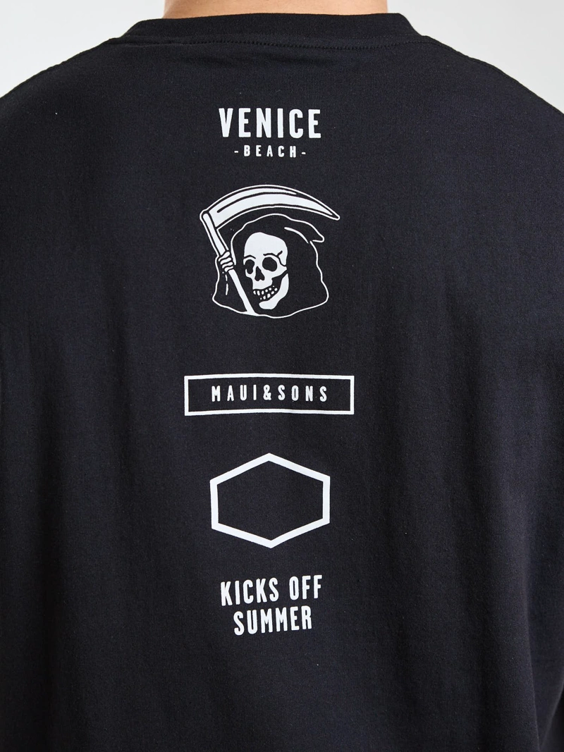 POLERA SM SALTY NEGRO HOMBRE MAUI AND SONS - 4