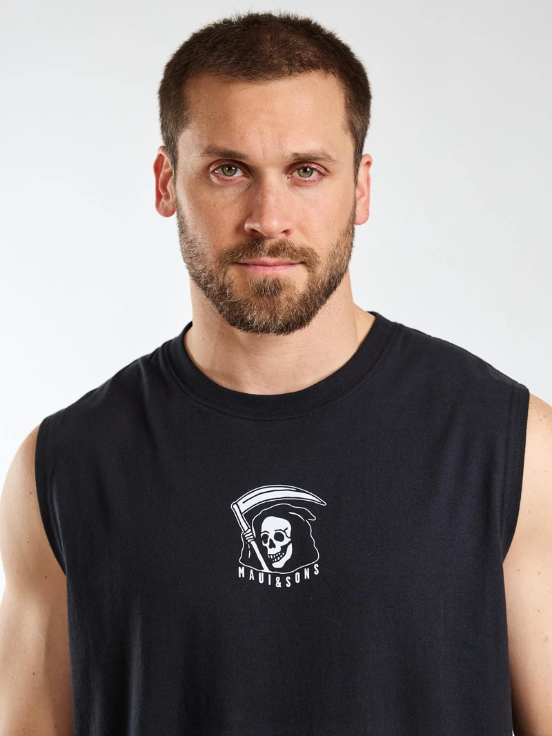 POLERA SM SALTY NEGRO HOMBRE MAUI AND SONS - 5