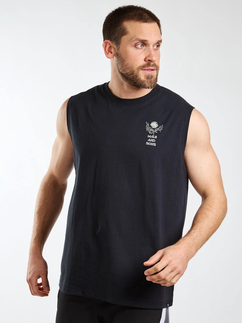 POLERA SM VISION WAVE NEGRO HOMBRE MAUI AND SONS XXL