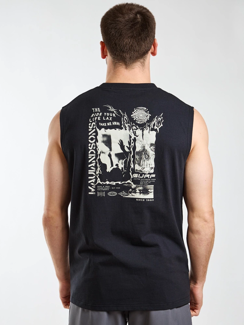 POLERA SM VISION WAVE NEGRO HOMBRE MAUI AND SONS - 2