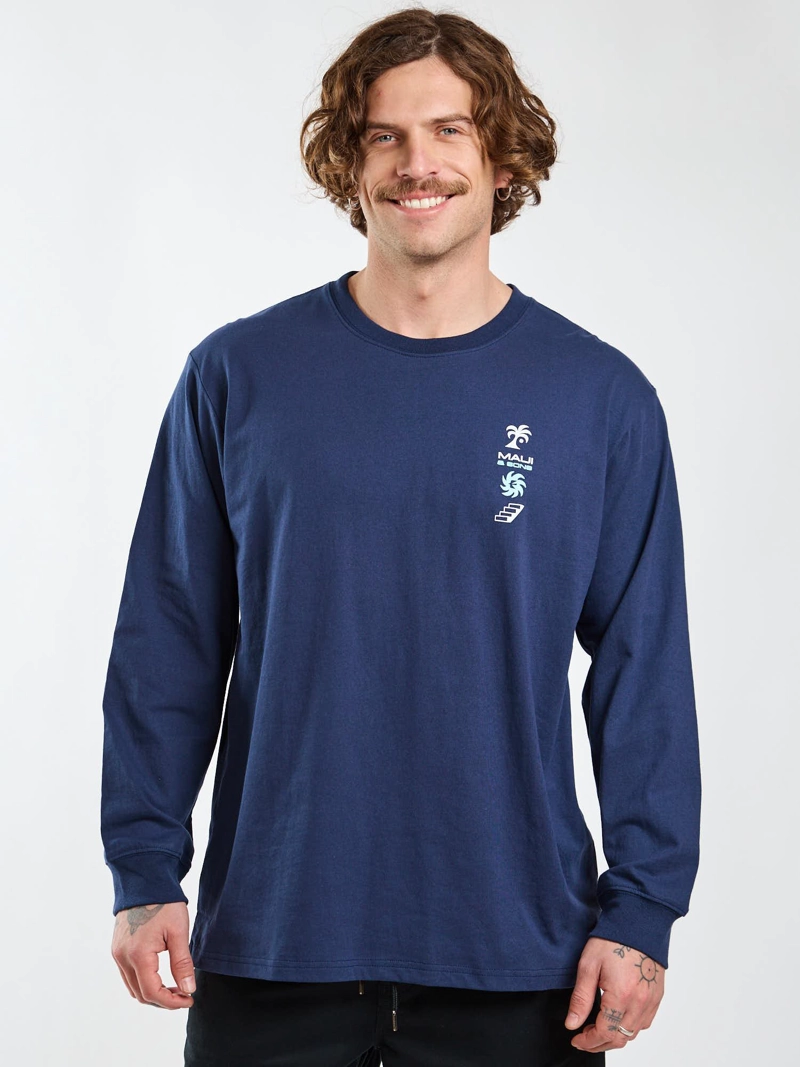 POLERA ML SUN AZUL HOMBRE MAUI AND SONS - 1
