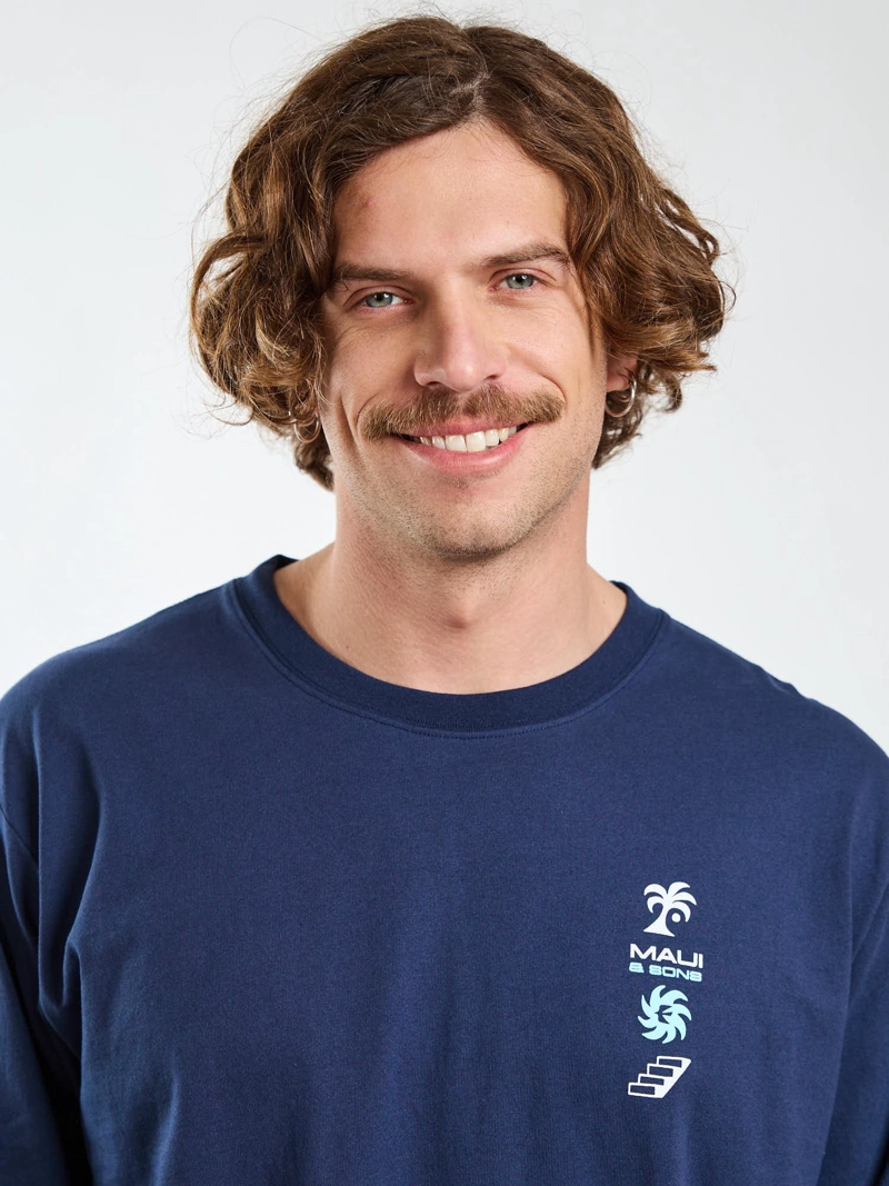 POLERA ML SUN AZUL HOMBRE MAUI AND SONS - 5
